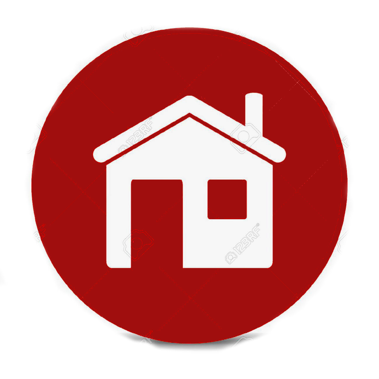 19252592 Home Red Circle Web Glossy Icon Stock Photo Logro